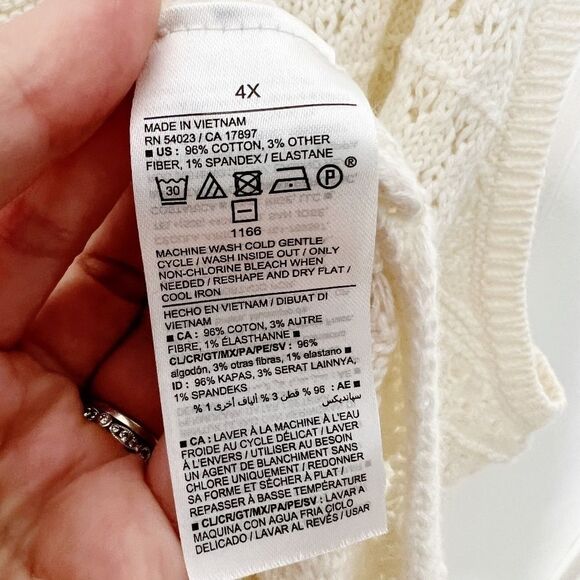 Old Navy Sleeveless Crochet Midi Swim Cover-Up Dress Size 4X Cream - Picture 6 of 7